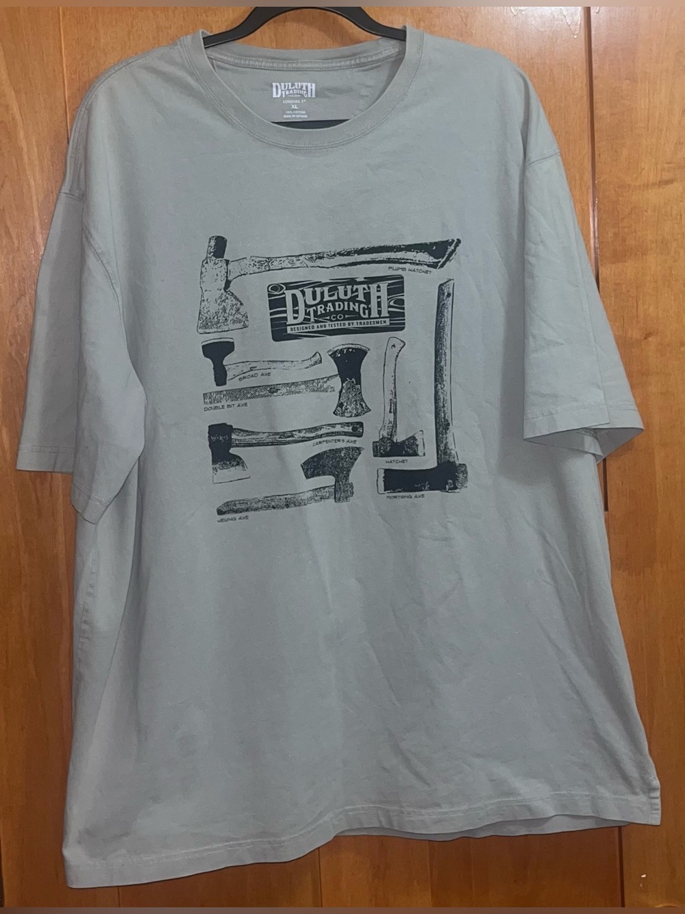 Duluth Trading Co. Ax Long Tail T Cotton Men’s Green Gray Tee Shirt Size XL